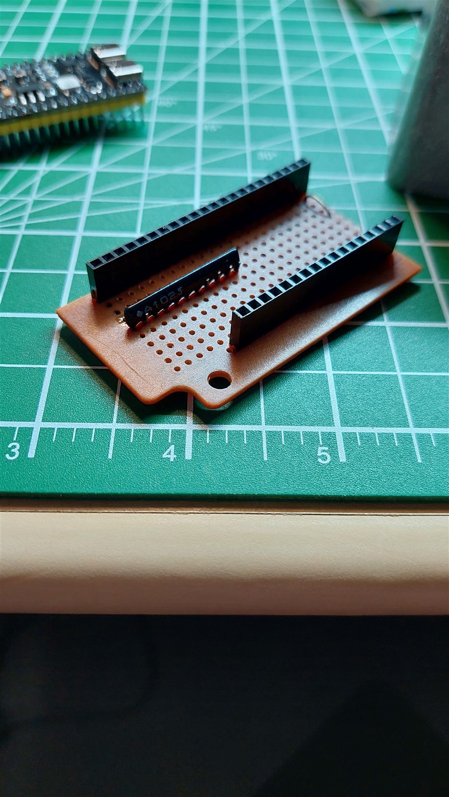 Perfboard with female headers soldered on